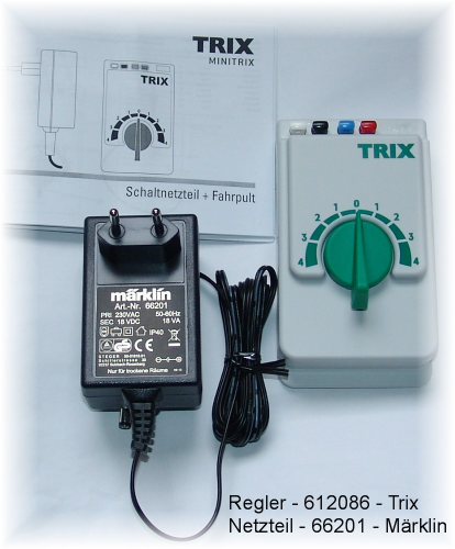Trix 66508 Fahrpult Fahrgerät mit Schaltnetzteil 18 VA Neu in Originalverpackung 