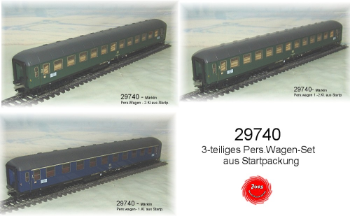 aus Märklin-29740-Personenwagenset der DB 3-teilig