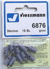 Viessmann 6876 Querlochstecker grau, 10 Stück