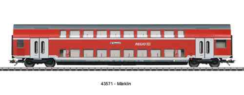 Märklin 43571 Doppelstock-Ergänzungswagen "Regio-DB" mit Innenbeleuchtung