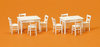 Preiser 17217 Spur H0 2 Tische, 8 Stühle Farbe weiß Bausatz