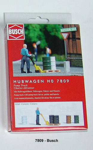 Busch HO 7809 Action-Set: Hubwagen Fertigmodell