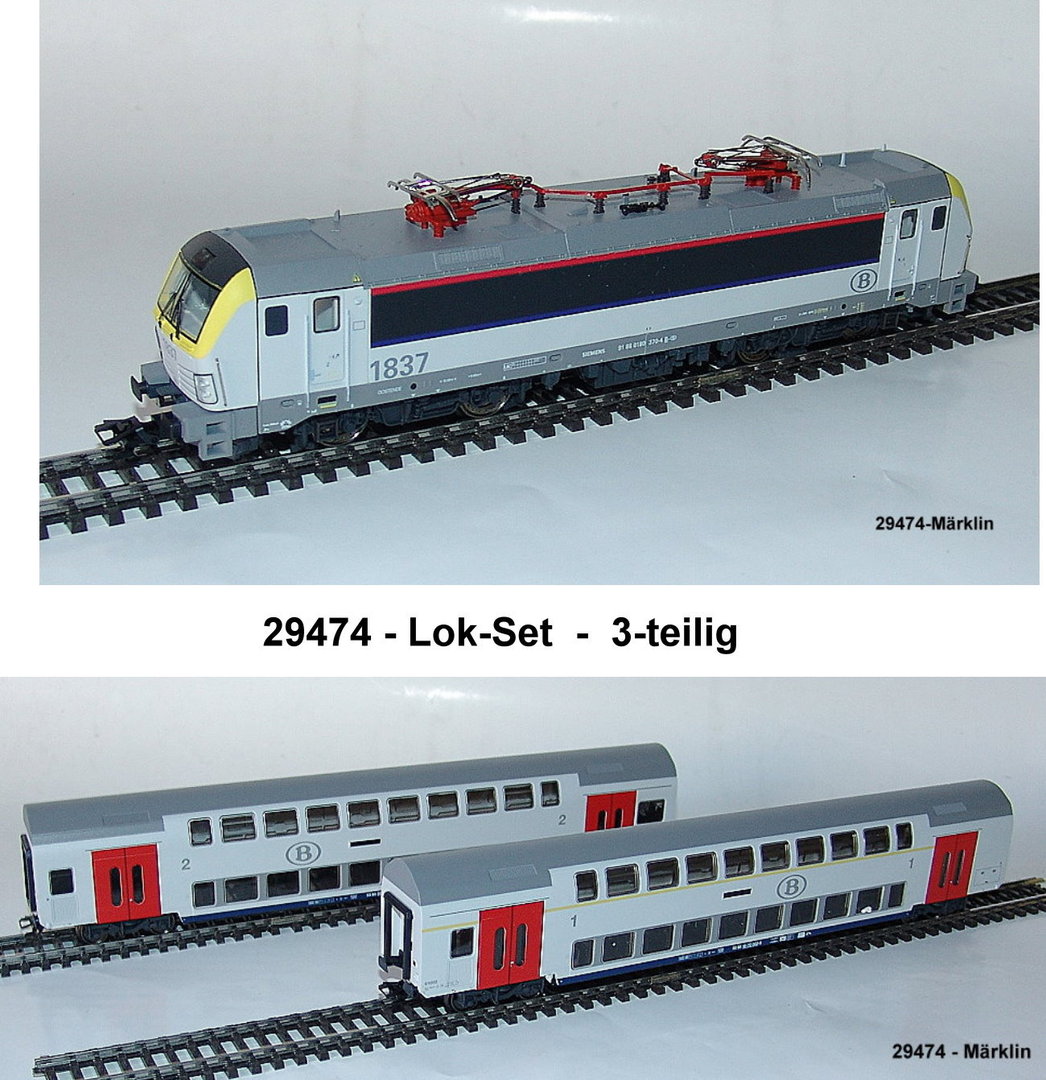 Märklin 43573 Themen-Ergänzungspackung "Doppelstockwagen SNCB" passend zu 29474 