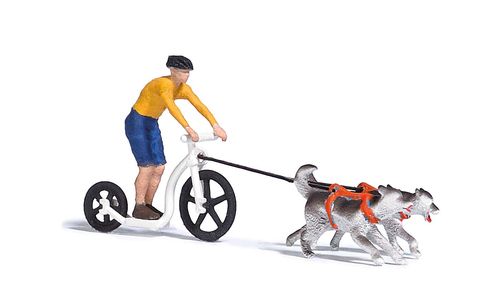 Busch HO 7814 Action-Set: Dogscooting Fertigmodell