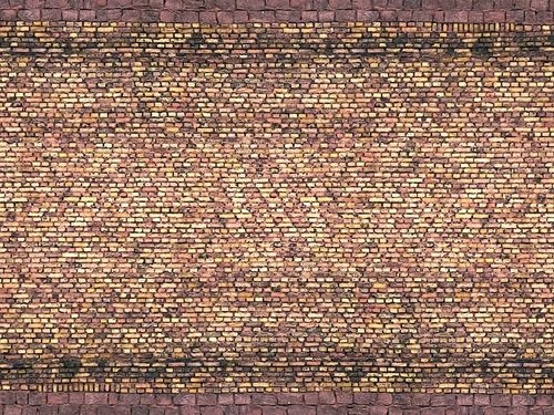NOCH 56605 Spur H0, 3D-Kartonplatte "Ziegel", gelb-bunt , 25x12,5 cm