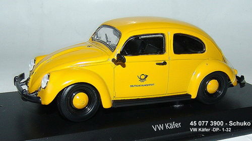 Schuco 450773900 -   Volkswagen Käfer Deutsche Bundespost, gelb  1:32