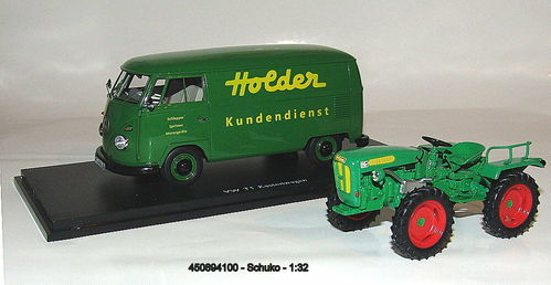 Schuco 450894100 - Set "Holder", Holder A20 mit VW T1b Kastenwagen, 1:32