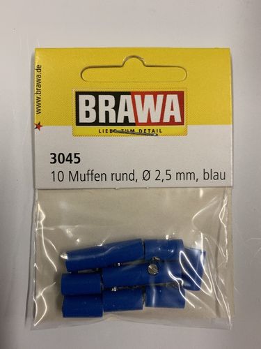 BRAWA 3045 Spur H0 - Muffen rund, blau