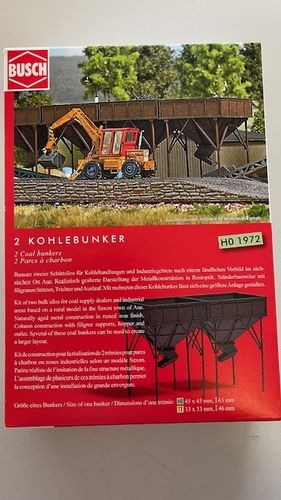 Busch HO 1972 Bausatz Zubehör "2 Kohlenbunker"