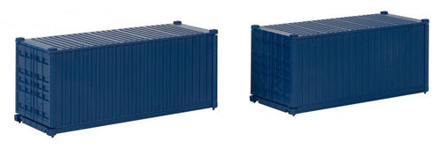 Faller Bausatz H0 182054 20' Container, blau, 2er-Set
