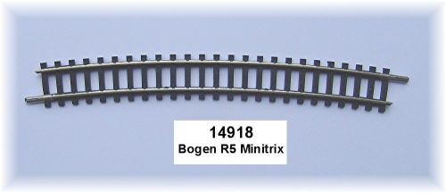 Trix Minitrix 14918 Gleis geb. R5 -15°- Neu !! - 1 Stück