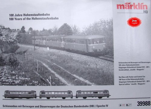 Märklin 39988 Schienenbus mit Beiwagen und Steuerwagen BR 797.5 der DB