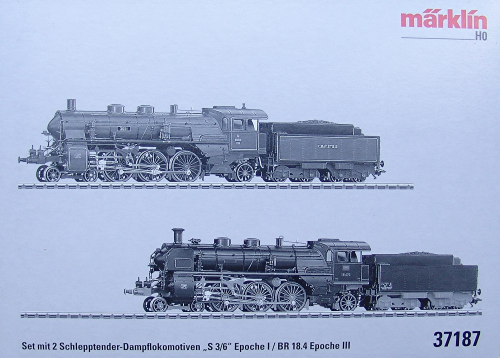 Märklin 37187  Set mit 2 Schlepptender-Dampflokomotiven "S 3/6"