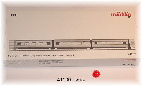 Märklin 41100 3 Zwischenwagen zum Tages-Gliederzug Baureihe VT 10.5 "Senator" der DB