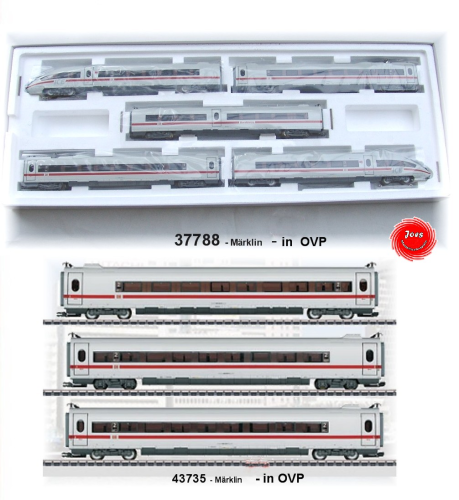 Märklin Triebwagenzug. 37788 BR 403, DB AG + 43735 - Ergänzungswagen-Set