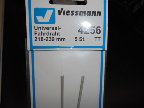 Viessmann 4256 Spur TT, Universal-Fahrdraht 218 – 239 mm, 5 Stück