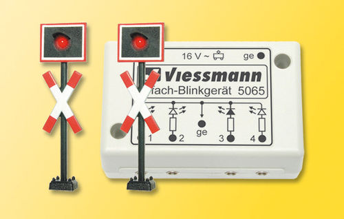 Viessmann 5801 Spur N Andreaskreuze, 2 Stück mit Blinkelektronik