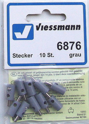 Viessmann 6876 Querlochstecker grau, 10 Stück