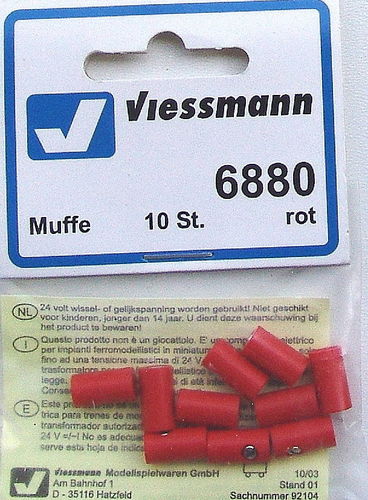 Viessmann 6880 Muffen rot, 10 Stück