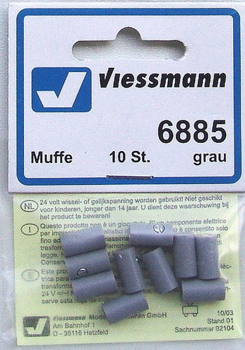 Viessmann 6885 Muffen grau, 10 Stück