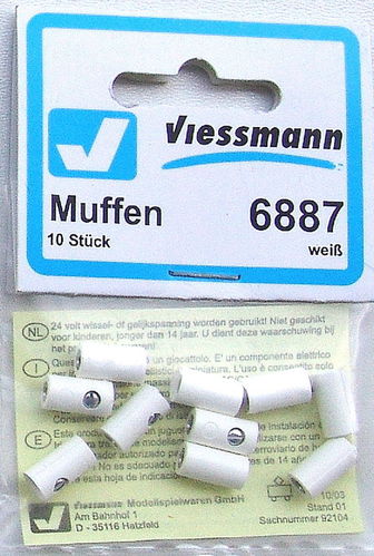 Viessmann 6887 Muffen weiß, 10 Stück