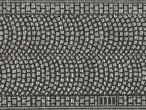 NOCH 34070 Spur N, Kopfsteinpflaster, 100 x 3 cm, aufgeteilt in 2 Rollen