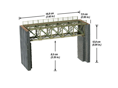 NOCH 67010 Spur H0, Laser-Cut Stahlbrücke, 18,8 cm lang