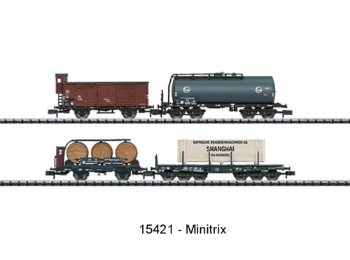 Trix Minitrix 15421 Güterwagen-Set  "Tor zur Welt" der DB 4-teilig
