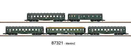 Märklin 87321 Spur Z Personenwagen Set 5-teilig.