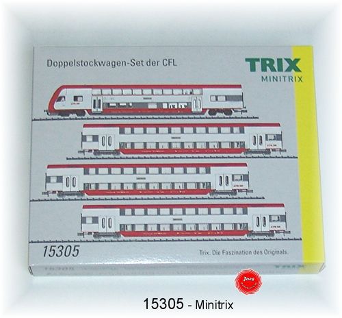 Trix 15305 Doppelstockwagen-Set der CFL 4-teilig