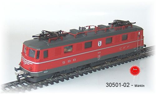 Märklin 30501-02 EINE E-Lok-Serie Ae 6/6 der SBB feuerrot mfx Metall