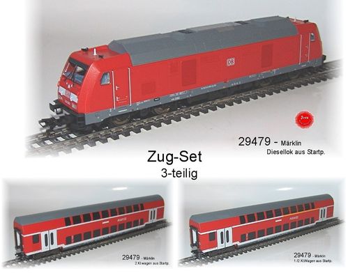 Aus Märklin 29479 Zugset mit Diesellok BR 245 + 2 Doppelstockwagen+Steuerwagen DB AG