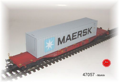 MÄRKLIN 47057 Container-Tragwagen Sgnss beladen mit Boxcontainer