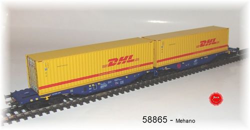 Mehano 58865 - DC - Containertragwagen Sggmrss 90 "DHL"der ITL