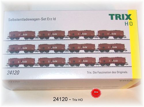 Trix 24120 Selbstentladewagen-Set Erz Id der DB 12-teilig