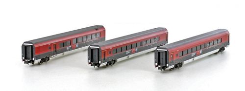 Hobbytrain 25217 - ÖBB Railjet 3-tlg.Barwagen 1.+2.Kl.   neu OVP
