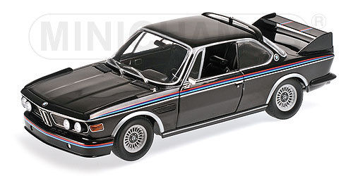 MINICHAMPS 180029025 Maßstab 1:18, BMW 3.0 CSL (E9) COUPE - 1973 - BLACK W/ STRIPES L.E. 504 pcs.