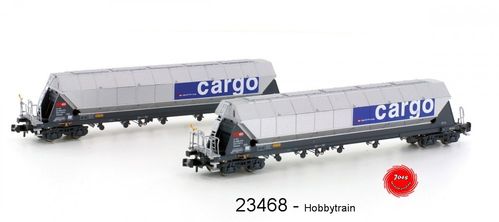 Hobbytrain 23468 - Güterwagen 2er Set SBB Tagnppss Silowagen "Kakao Transport"
