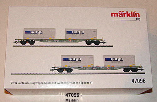 Märklin 47096 Container-Tragwagen-Set Bauart Sgnss der SBB  2-teilig