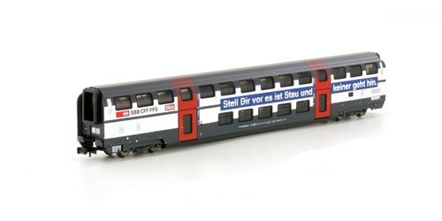 Hobbytrain 25119 Doppelstockwagen 2. Klasse der SBB Stauwagen weiß-rot