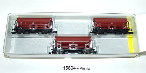 Trix Minitrix 15804 Selbstentladewagen-Set der DB 3-teilig