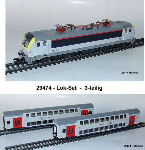 Aus Märklin 29474 Zugset mit E-Lok Vectron + 2 Doppelstockwagen der SNCB