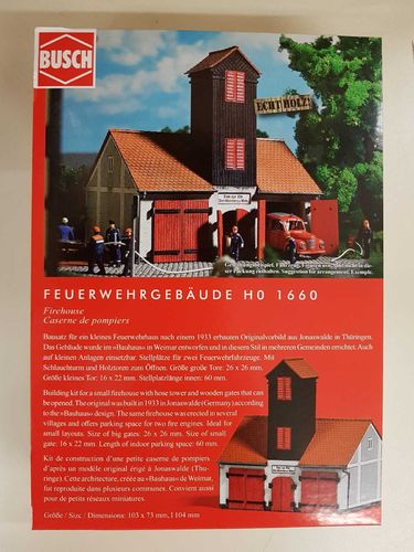 BUSCH 1660 Bausatz Feuerwehrgebäude »Jonaswalde« Spur H0
