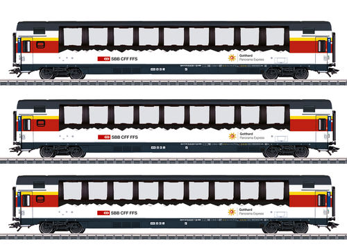 Märklin 43650 Schnellzugwagen-Set "Gotthard-Panorama-Express" SBB 3-teilig