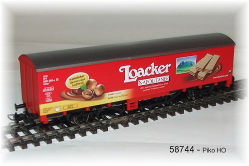 Piko 58744- Gedeckter Güterwagen Loacker - Wechselstrom-Radsatz