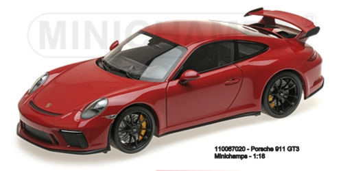 MINICHAMPS 110067020 - PORSCHE 911 GT3 – 2017 – RED W/ BLACK WHEELS L.E. 666 p