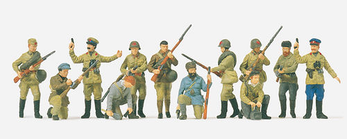 Preiser 16530 Spur H0 Infanteristen und Partisanen UdSSR 1942/43 12 unbemalte Figuren