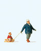 Preiser 28078 Spur H0 Figur "Mann mit Kind auf Schlitten"
