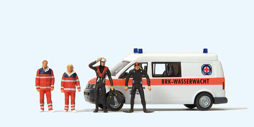 Preiser 33261 Spur H0 Figuren, VW T 5. BRK Wasserwacht. Ortsverband "Neustadt"