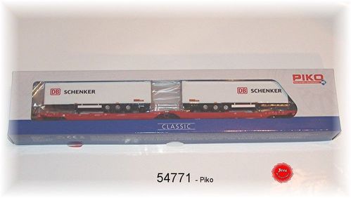 Piko 54771 - Taschenwagen T3000e mit 2 "DB Schenker" Trailern - DB - Neu